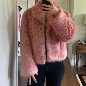 Pink Faux Fur Coat
